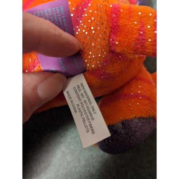 1st & Main Plush Cat Orange Glittery Sparkly Stuffed Animal Blue Eyes - Picture 7 of 7